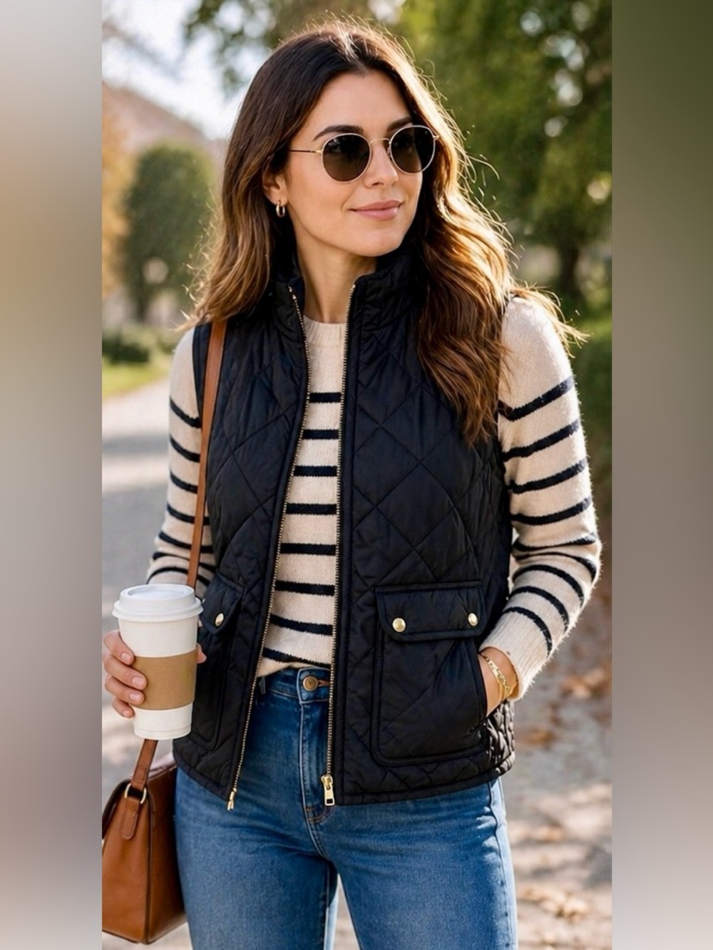 J.Crew Black Quilted Vest Gold Snap Pockets Gingham Lining Preppy Gorpcore M